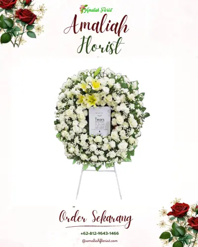 Krans Bunga Duka Cita di Kebon Kangkung
